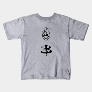 Buffy Heart Flame Emblem Kids T-Shirt